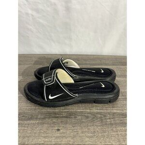 Nike Women’sComfort Footbed Slides Slip On Sandals Black White Size 5 360883-011